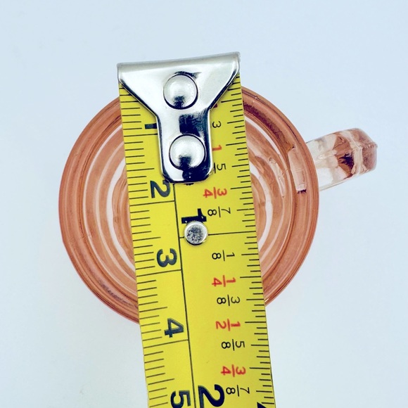 Vintage Lot Of 9 Blush Pink Shot Glasses W/ Handle. Beer Mug Thick Glass Design - Picture 10 of 10